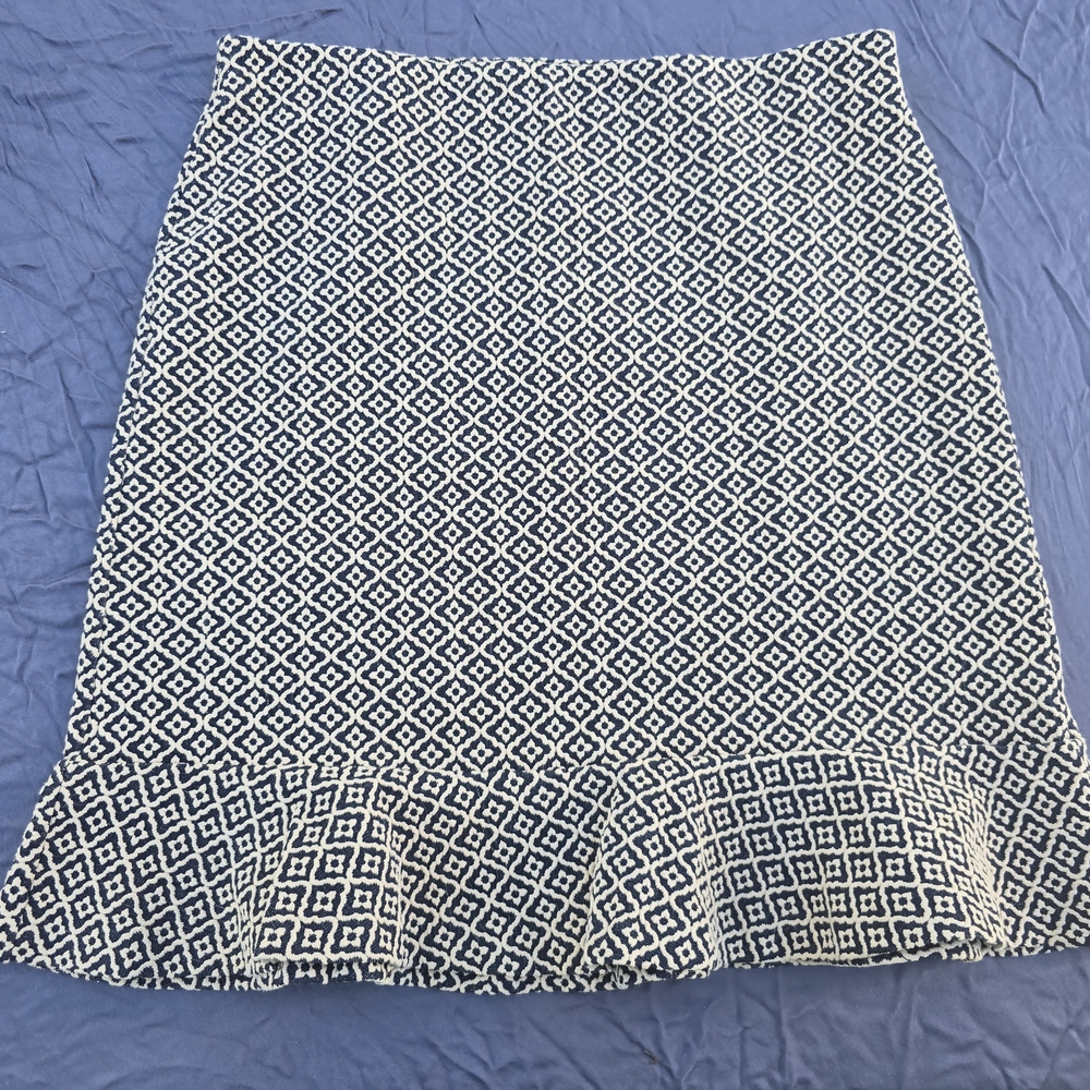 LOFT Black and Tan Geometric Pencil Skirt A-45